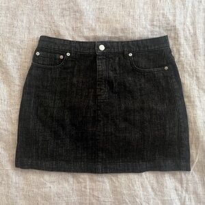 APC Paris Black Denim Skirt